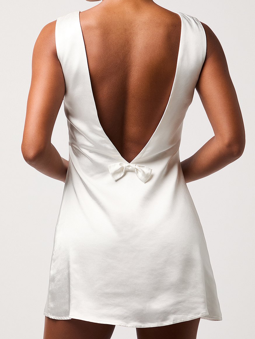 quincy low v back with bow mini dress quincy low v back with bow mini dress