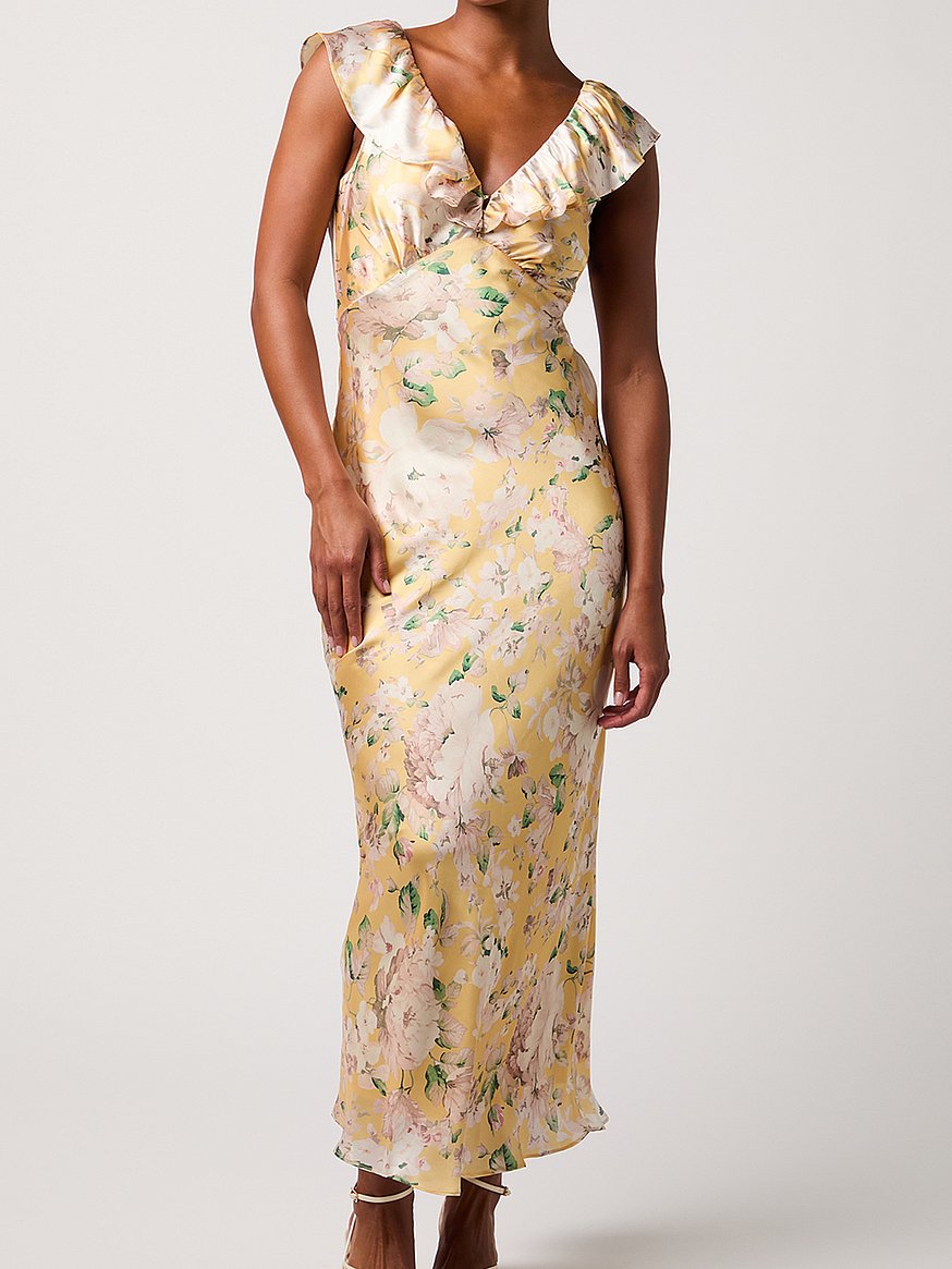 carter ruffle neck maxi dress carter ruffle neck maxi dress