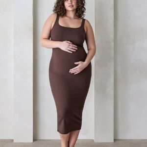 sculpting rib midi dress