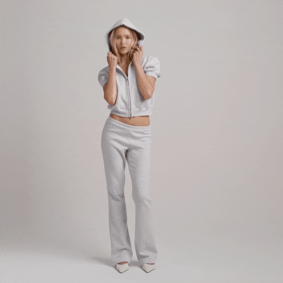 cotton fleece bubble sleeve cropped zip up cotton fleece bubble sleeve cropped zip up