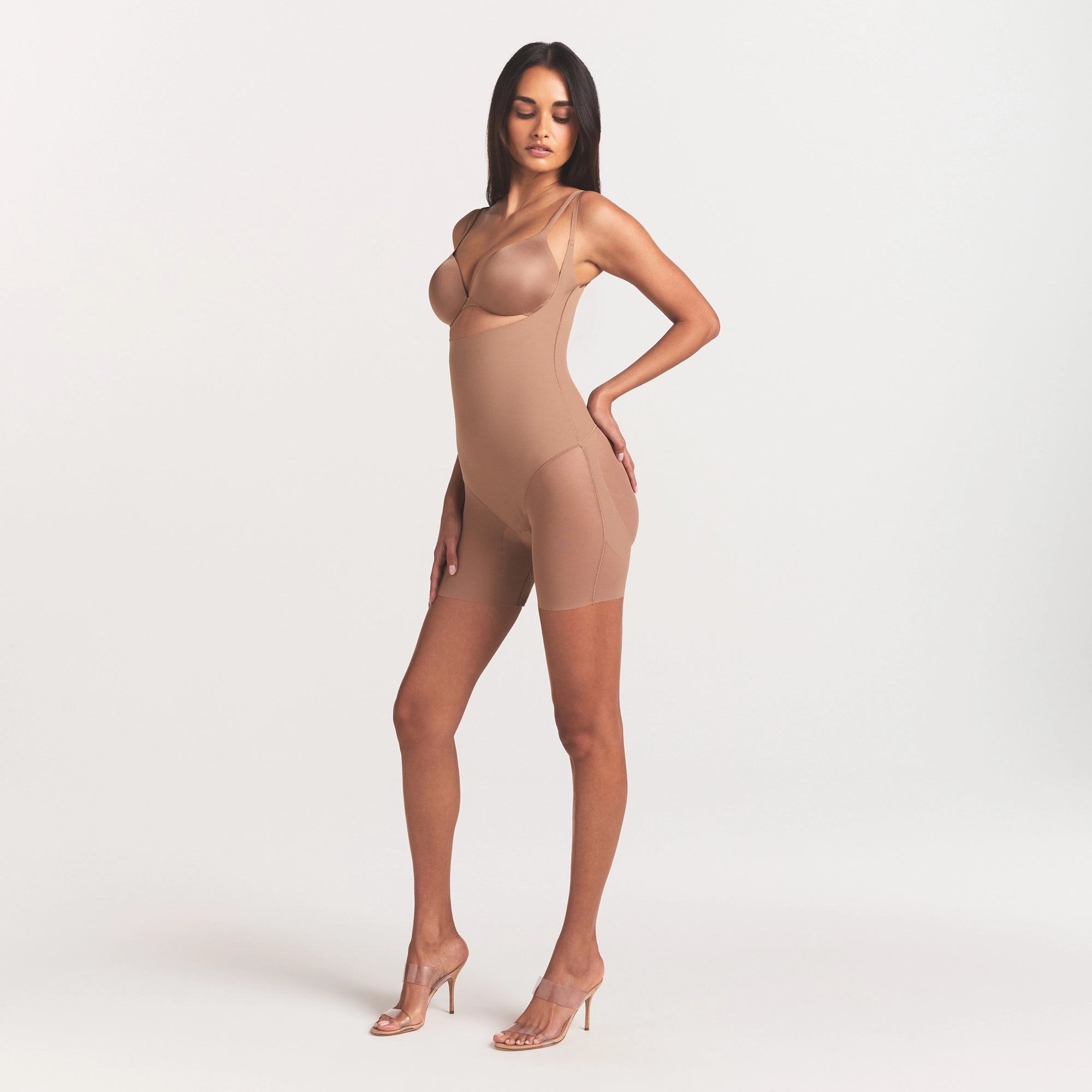 skims body core sculpt back smoothing open bust mid thigh bodysuit skims body core sculpt back smoothing open bust mid thigh bodysuit