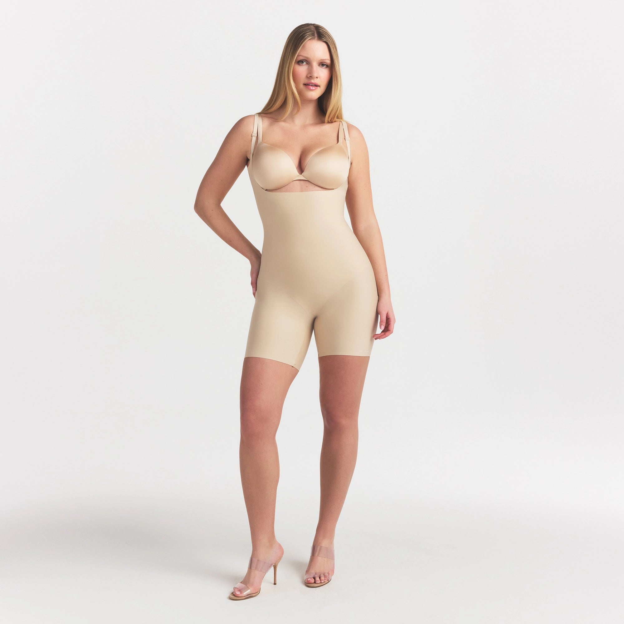 skims body core sculpt back smoothing open bust mid thigh bodysuit skims body core sculpt back smoothing open bust mid thigh bodysuit