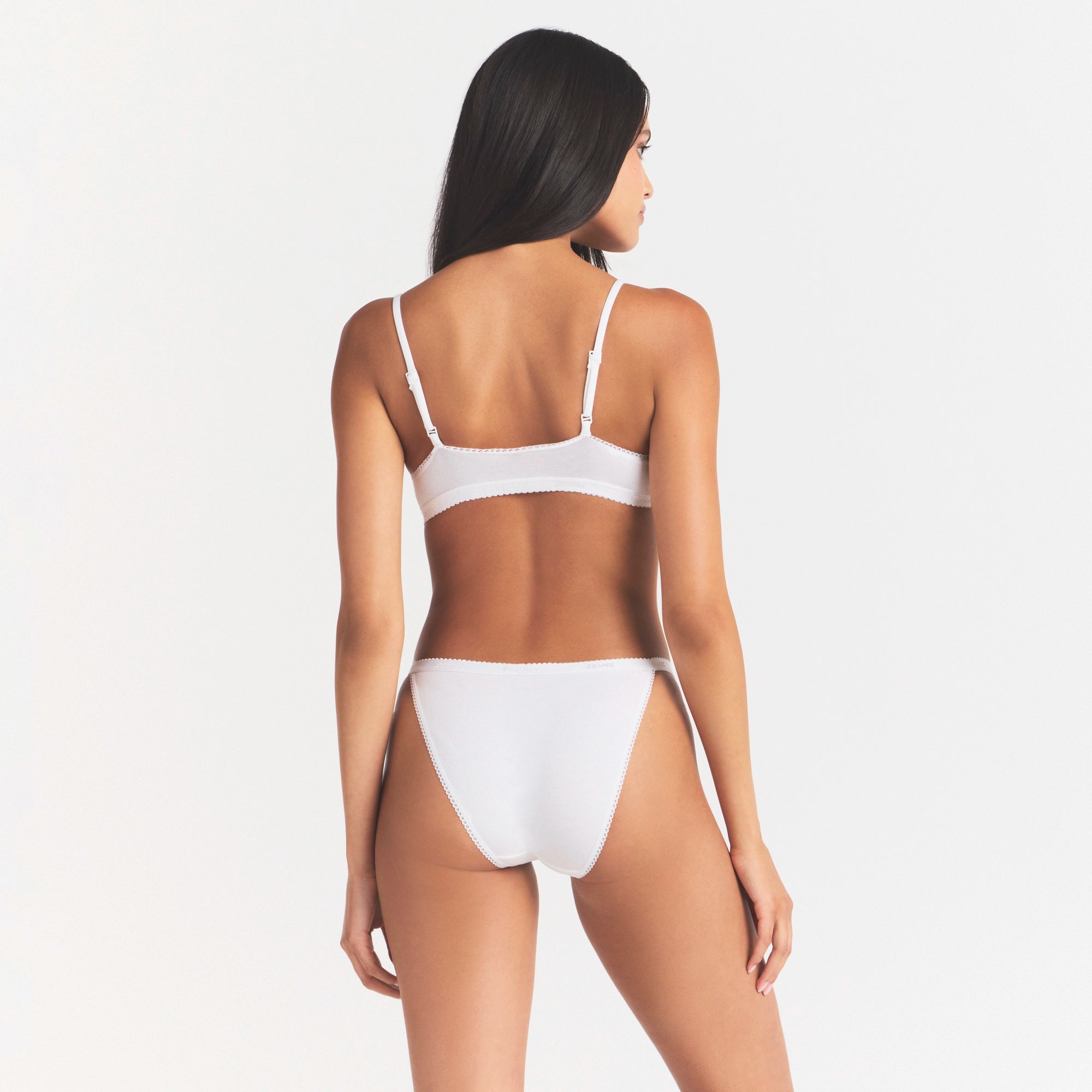 lightweight cotton logo picot string bikini lightweight cotton logo picot string bikini