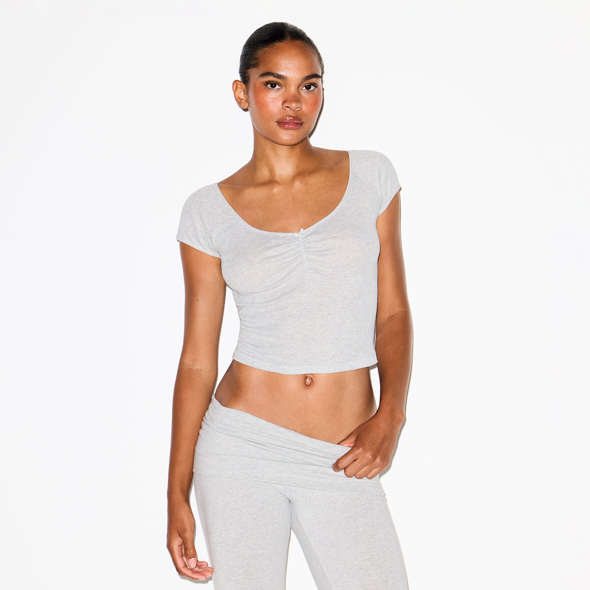 cotton jersey foldover capri cotton jersey foldover capri
