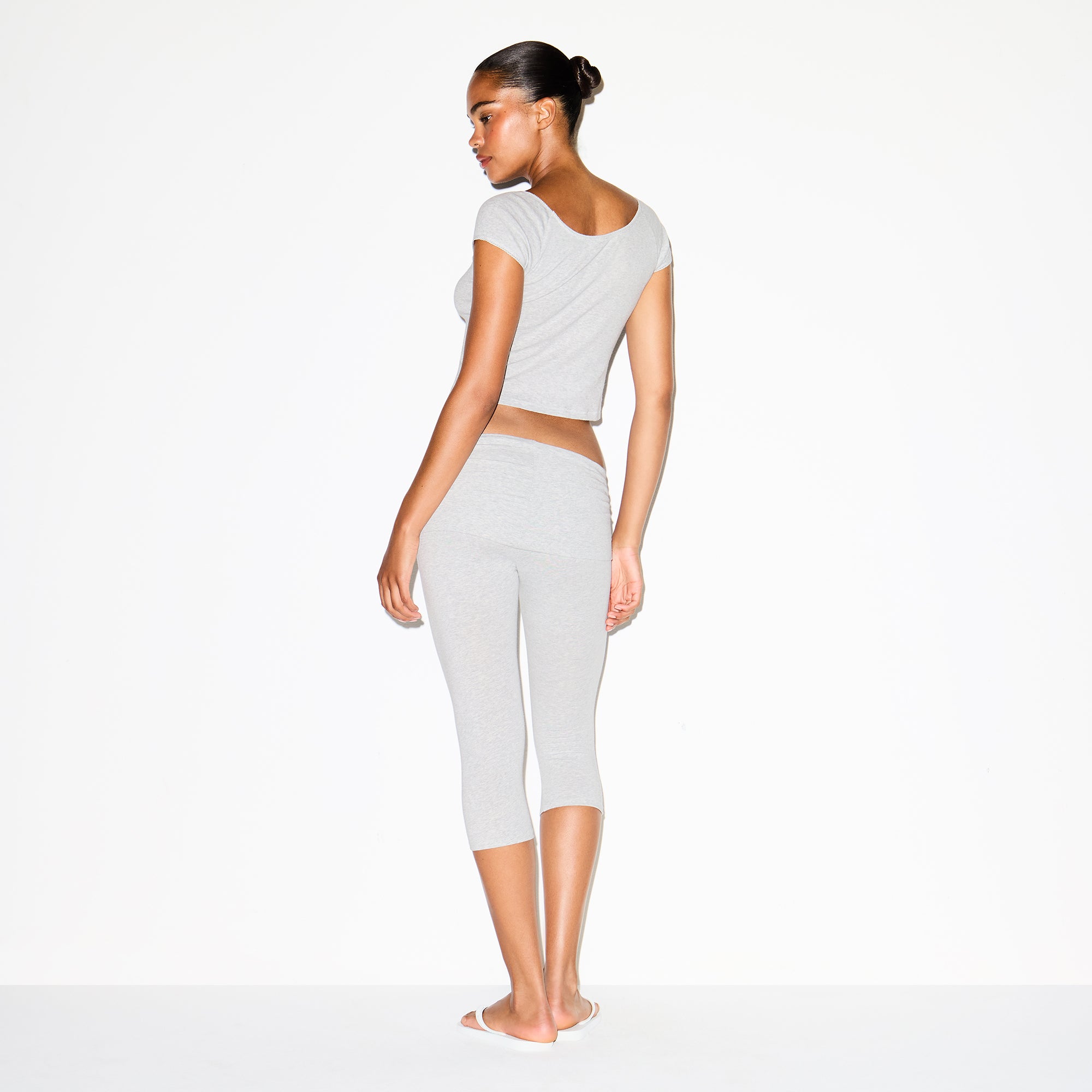 cotton jersey foldover capri cotton jersey foldover capri