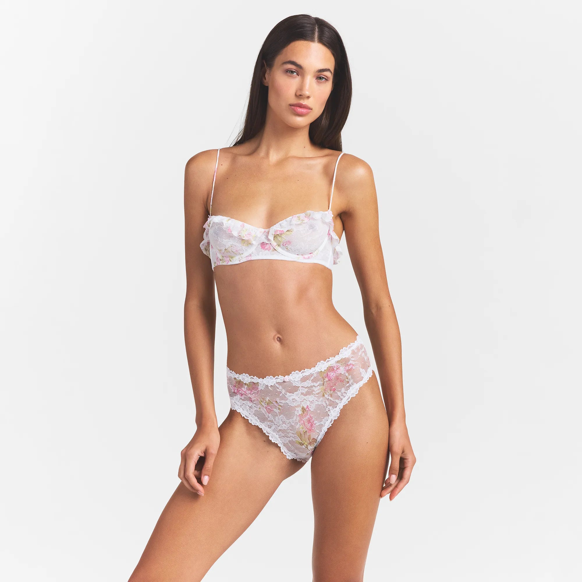 stretch lace ruffle unlined bra stretch lace ruffle unlined bra