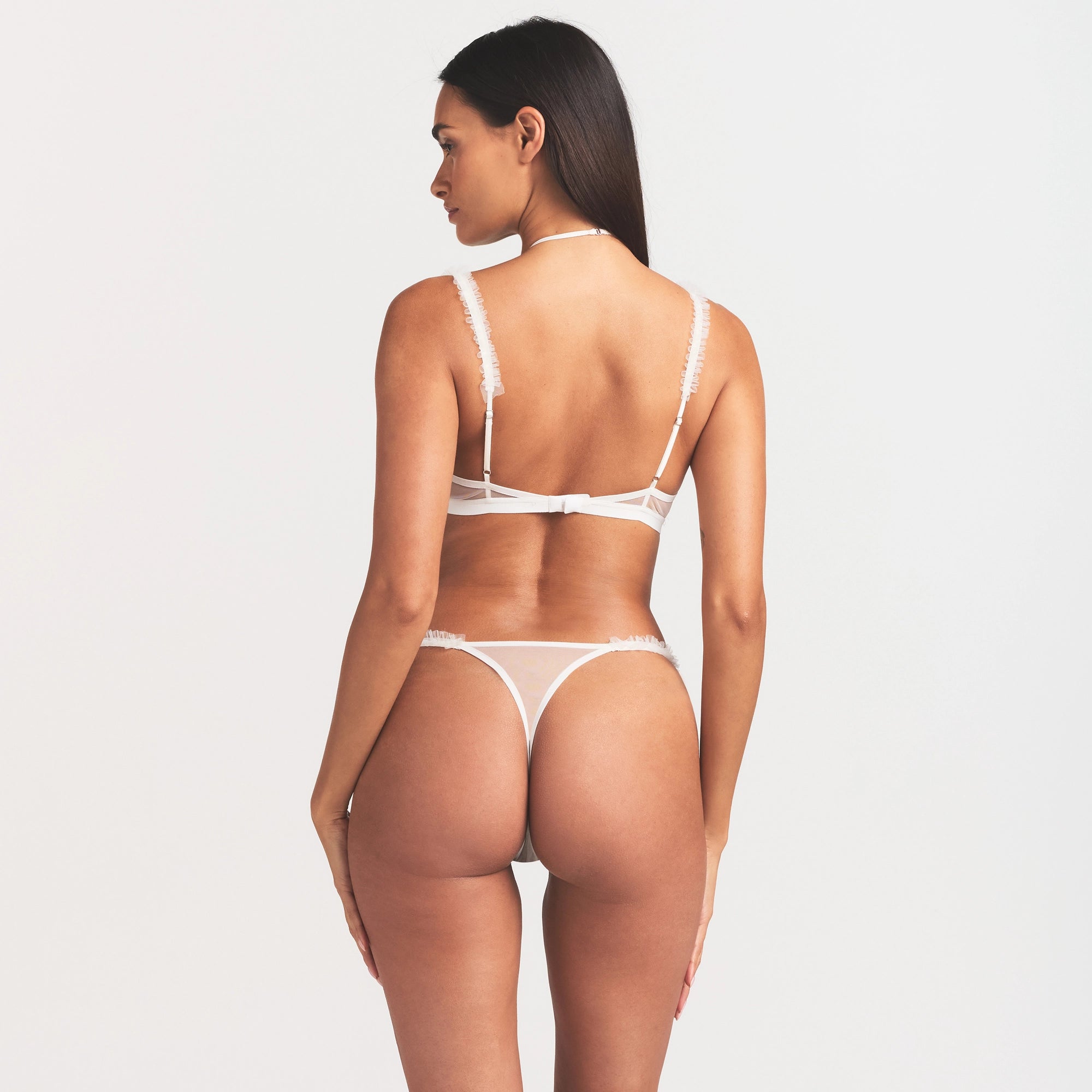 ultra fine mesh ruffle bra ultra fine mesh ruffle bra