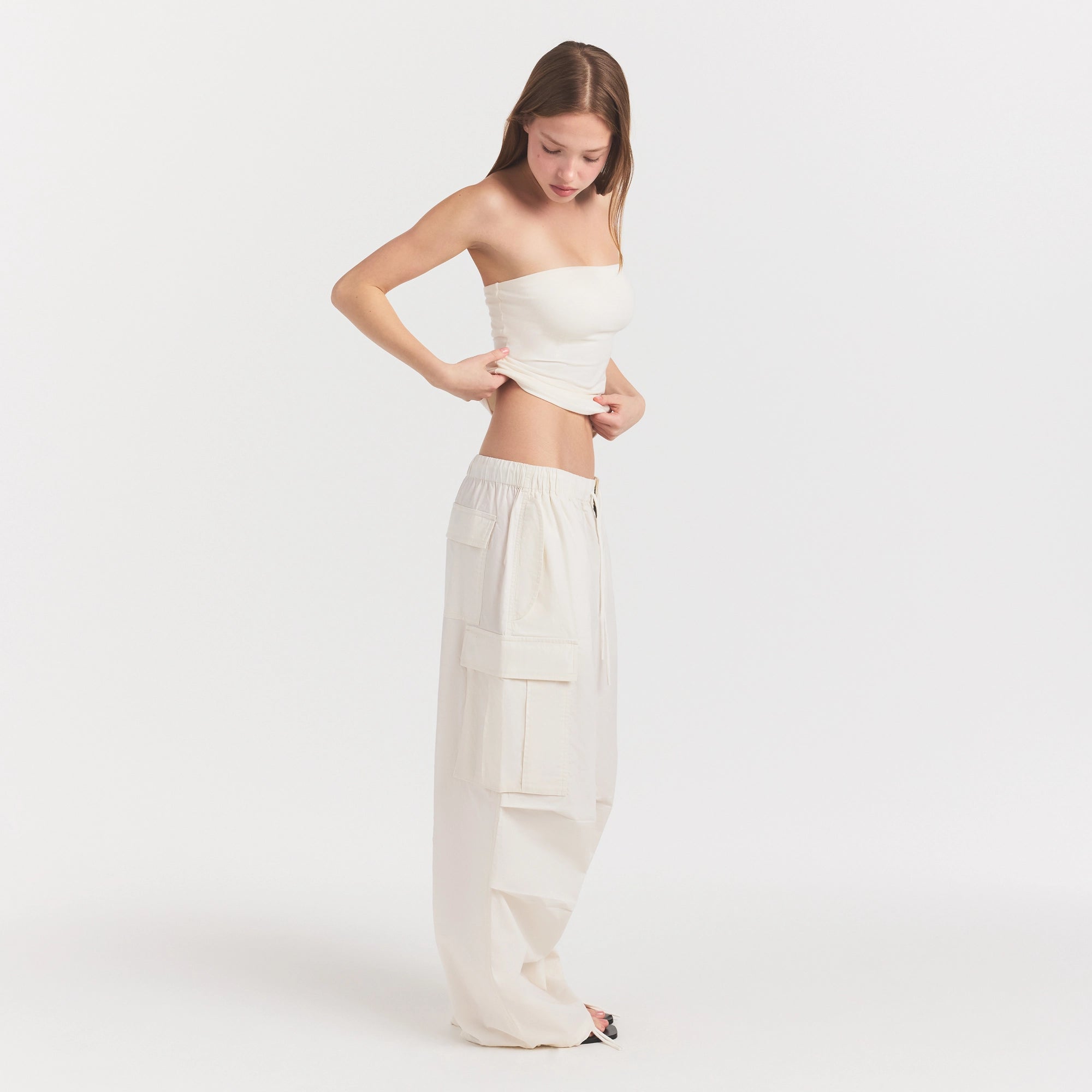 woven cotton oversized low rise cargo pant woven cotton oversized low rise cargo pant