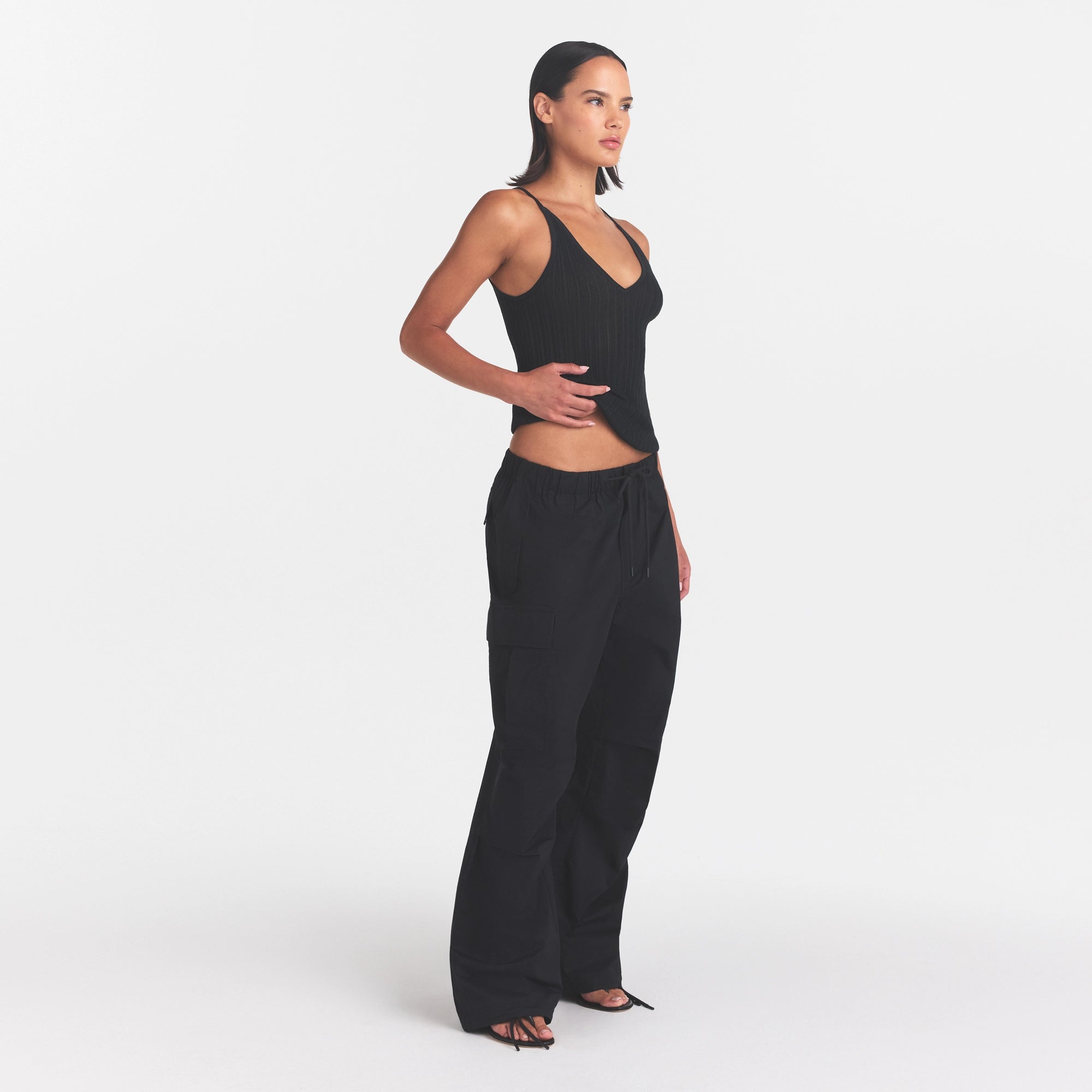 woven cotton oversized low rise cargo pant woven cotton oversized low rise cargo pant