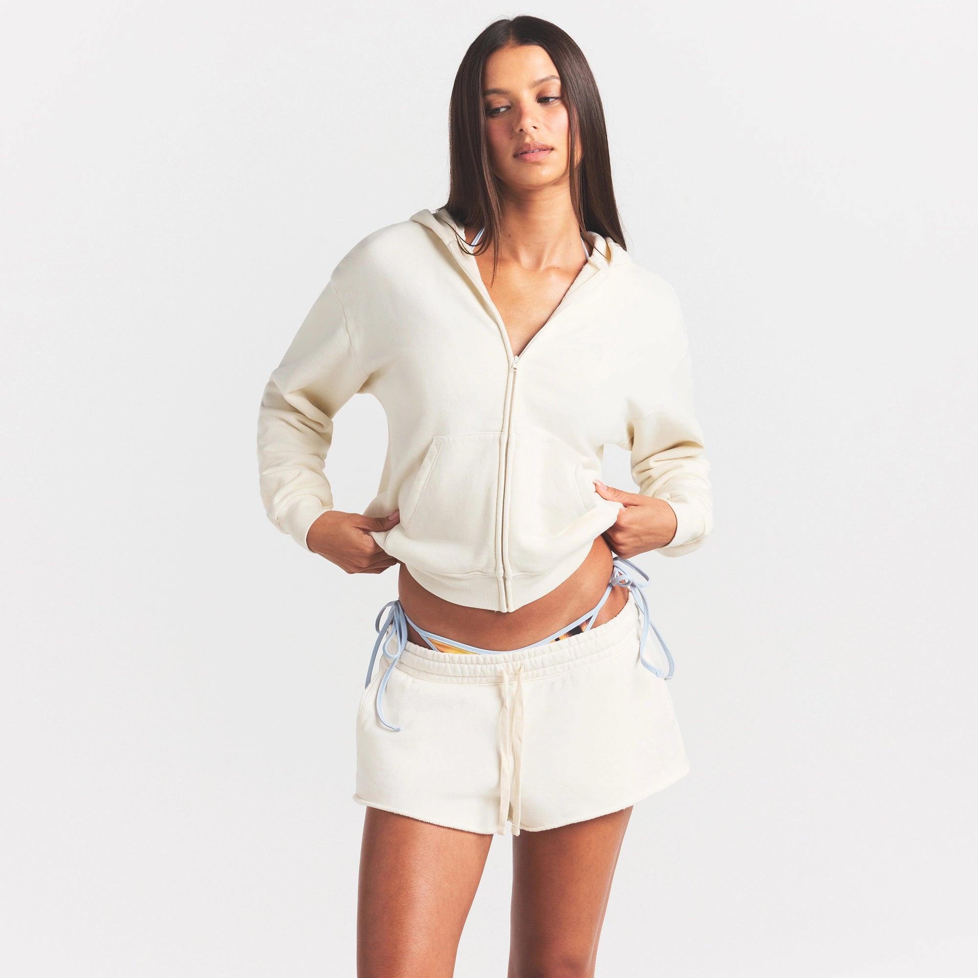french terry raw edge short french terry raw edge short