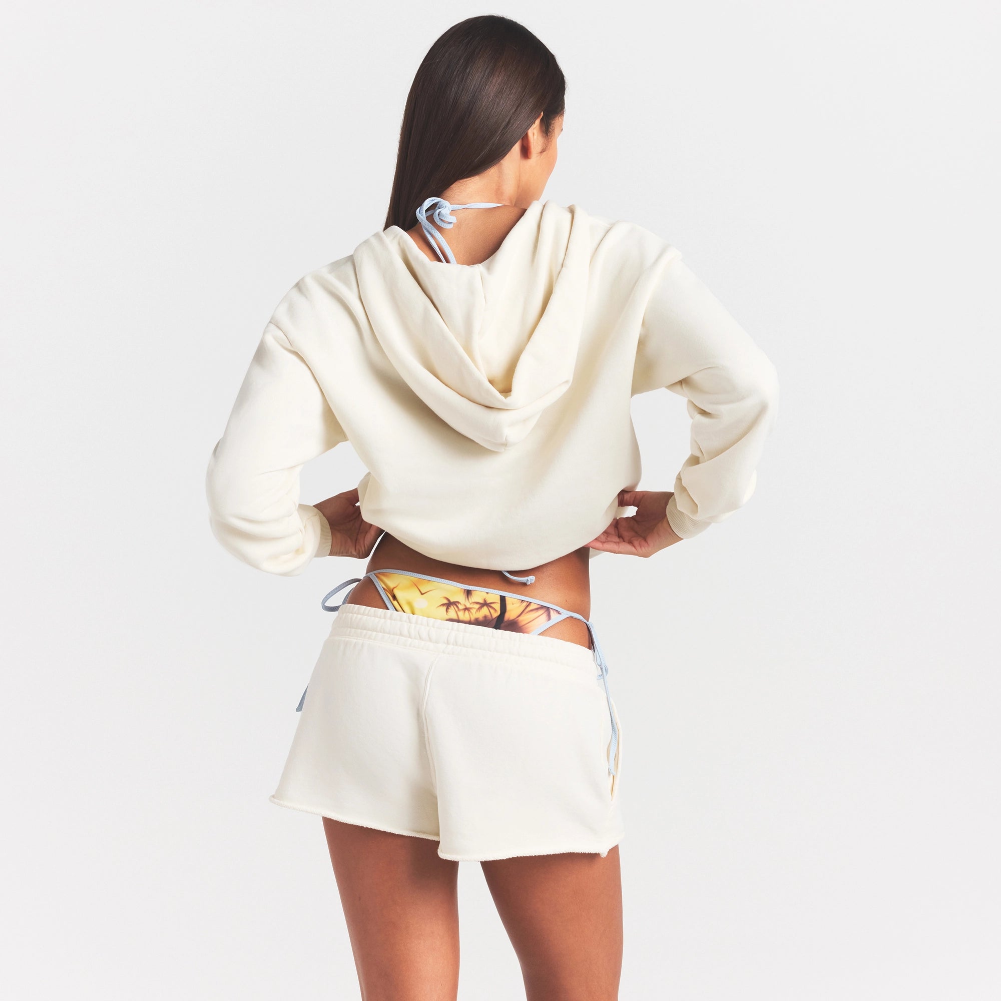 french terry raw edge short french terry raw edge short