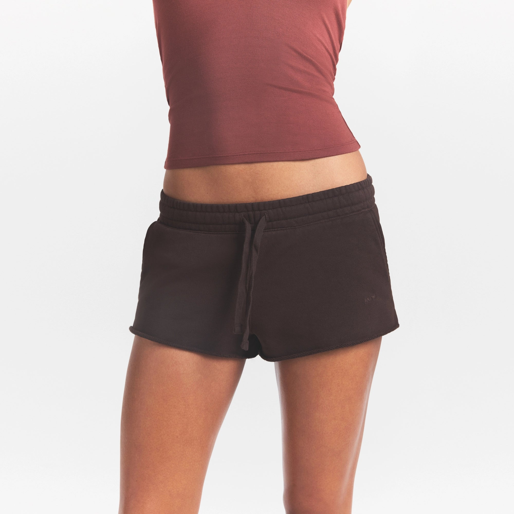 french terry raw edge short french terry raw edge short