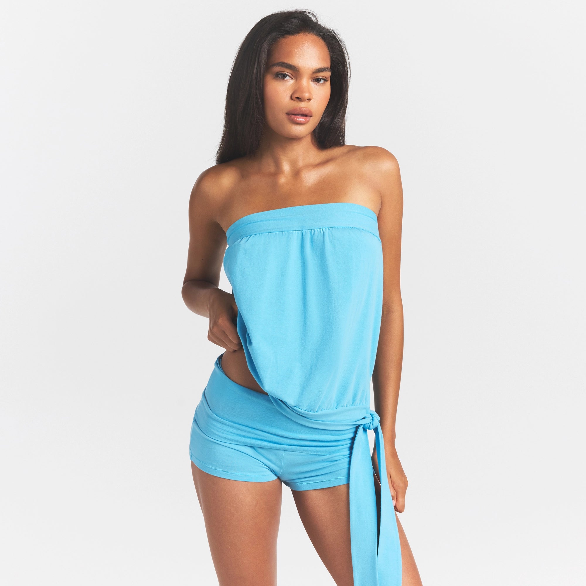 cotton jersey foldover short cotton jersey foldover short