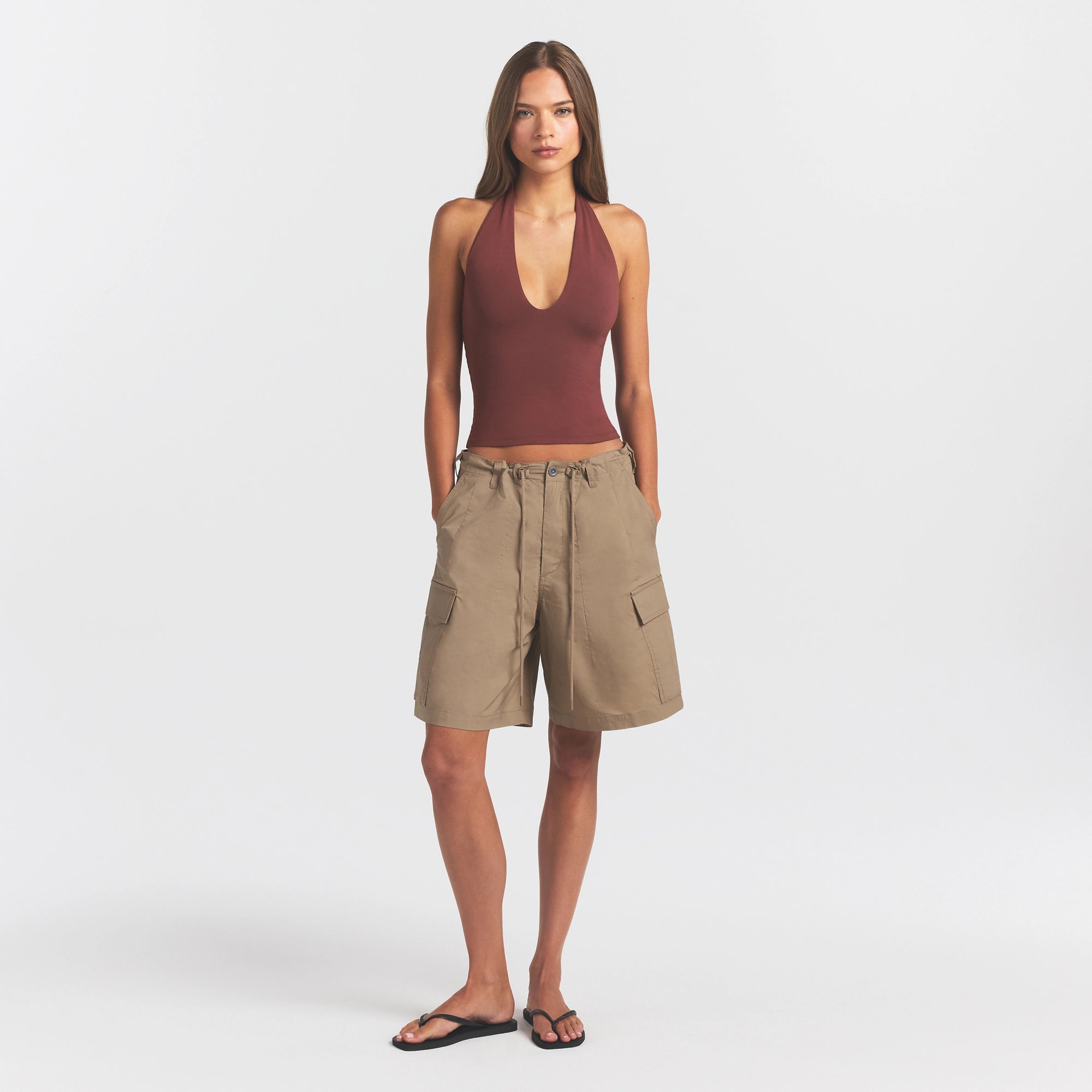 woven cotton oversized cargo short woven cotton oversized cargo short