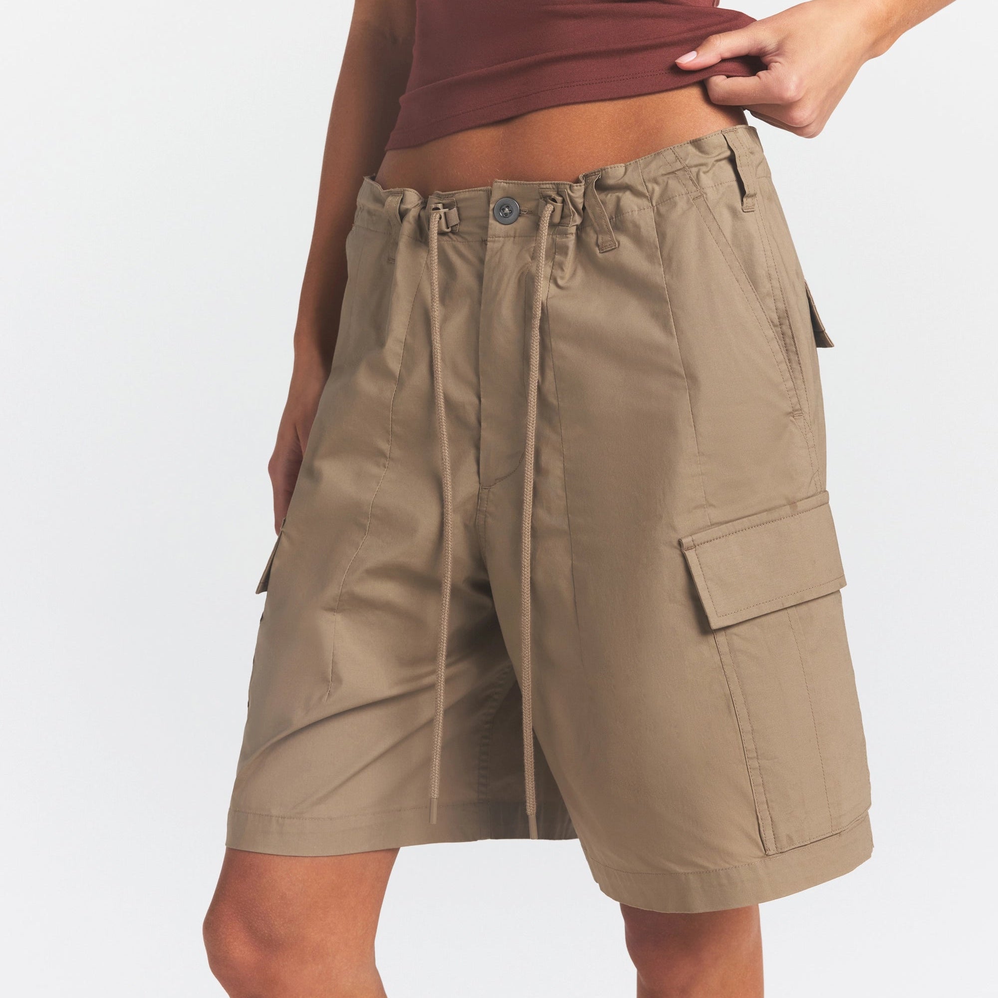 woven cotton oversized cargo short woven cotton oversized cargo short