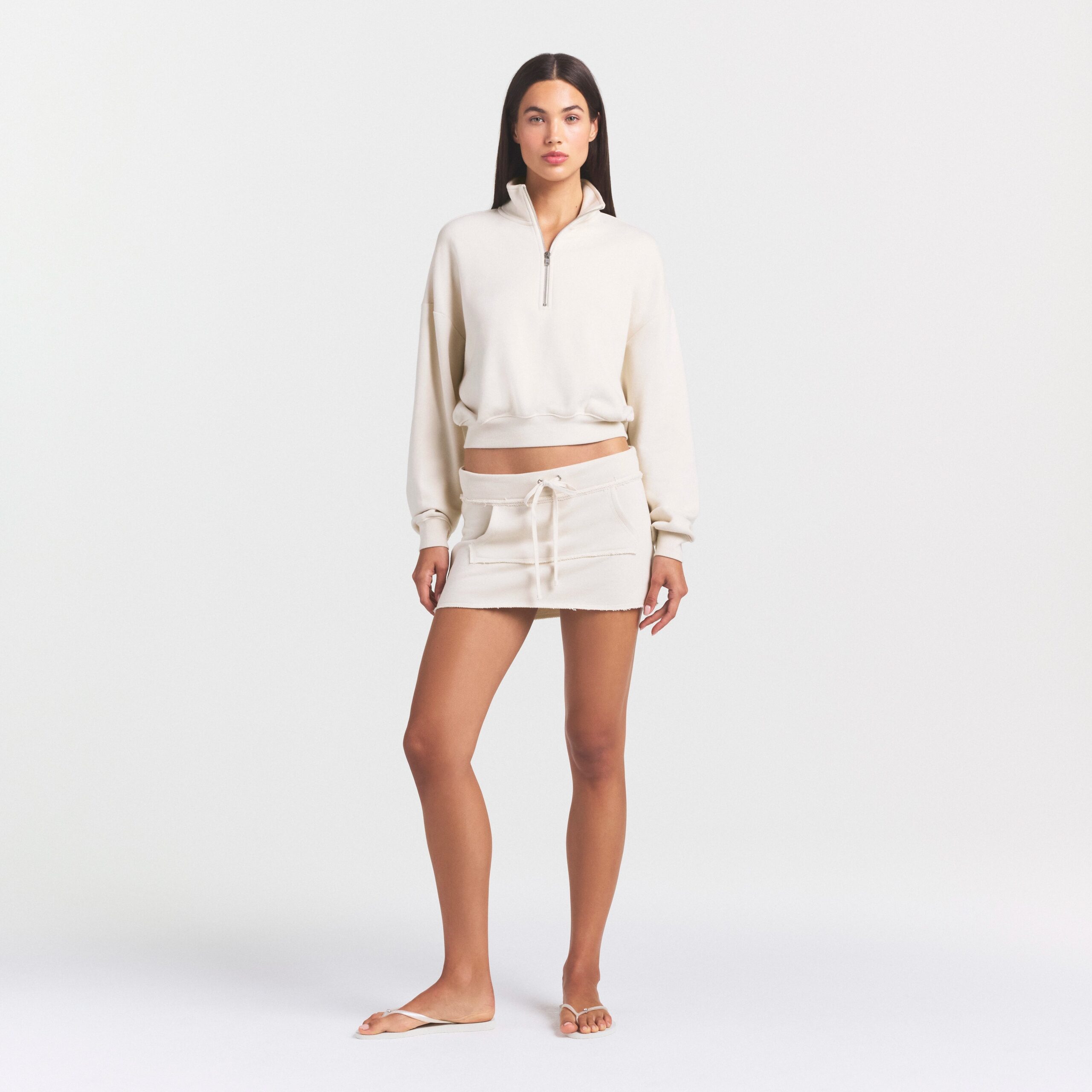 drapey french terry mini skirt drapey french terry mini skirt