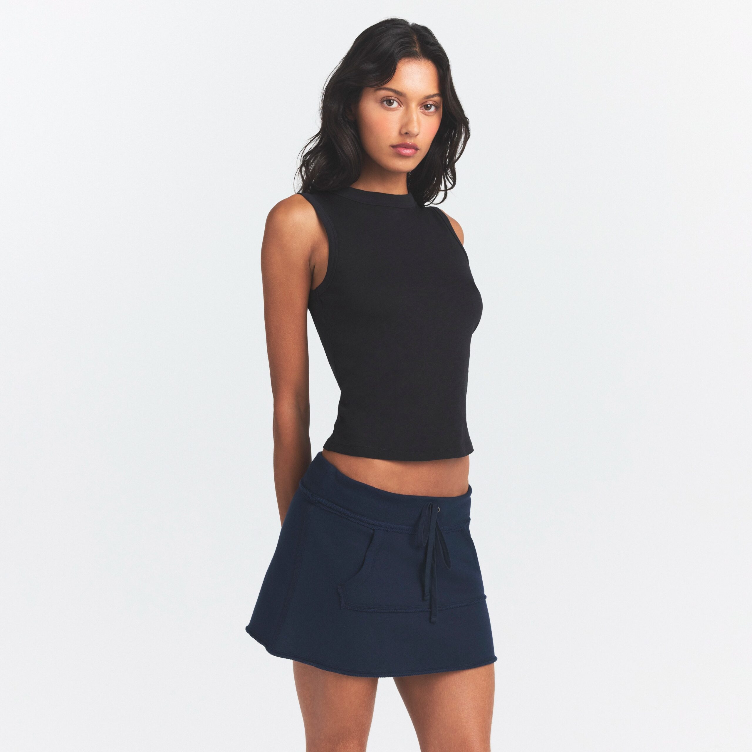 drapey french terry mini skirt drapey french terry mini skirt