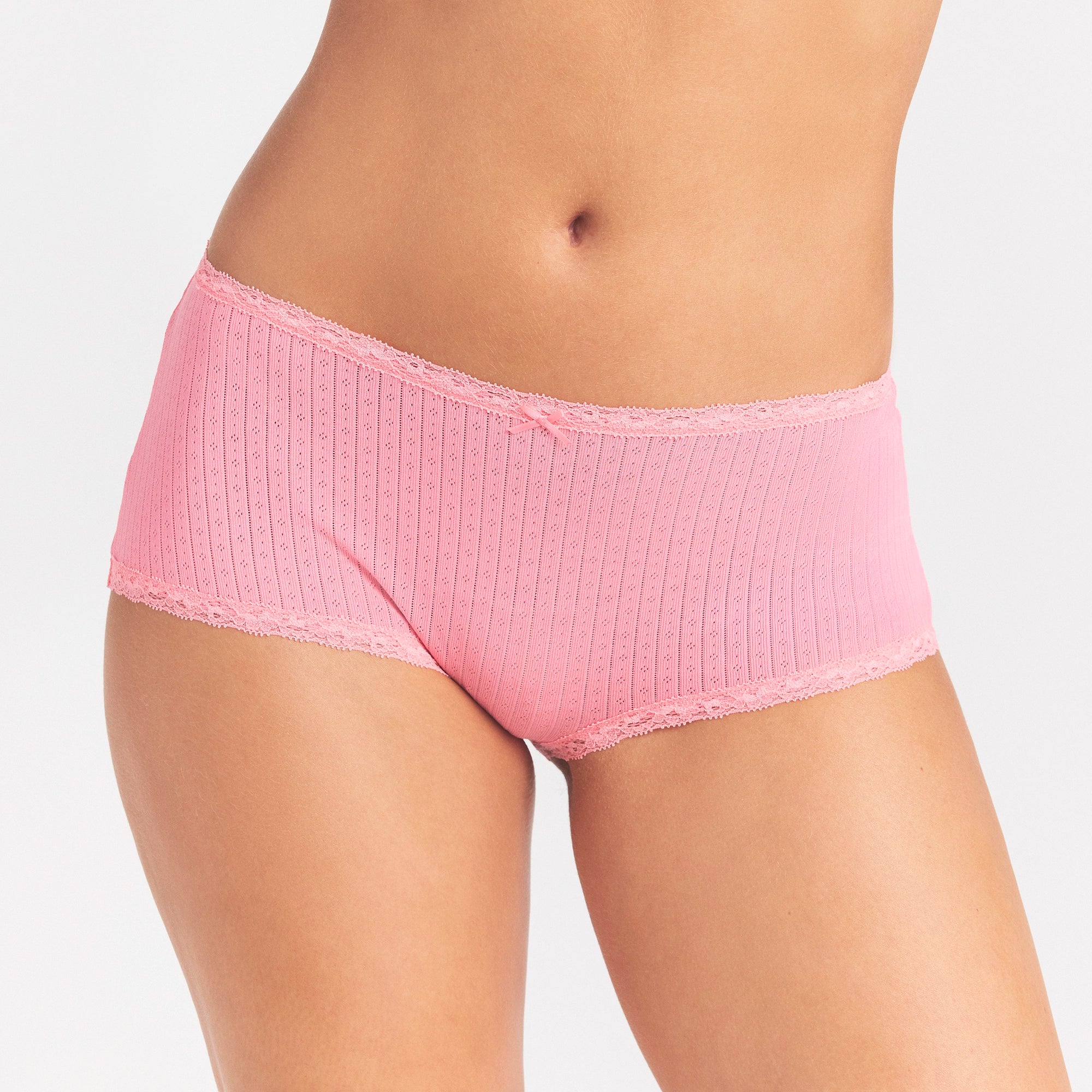 lightweight cotton pointelle lace boy short lightweight cotton pointelle lace boy short
