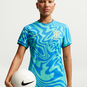 brazil Женская предматчевая футболка с короткими рукавами nike dri fit soccer
