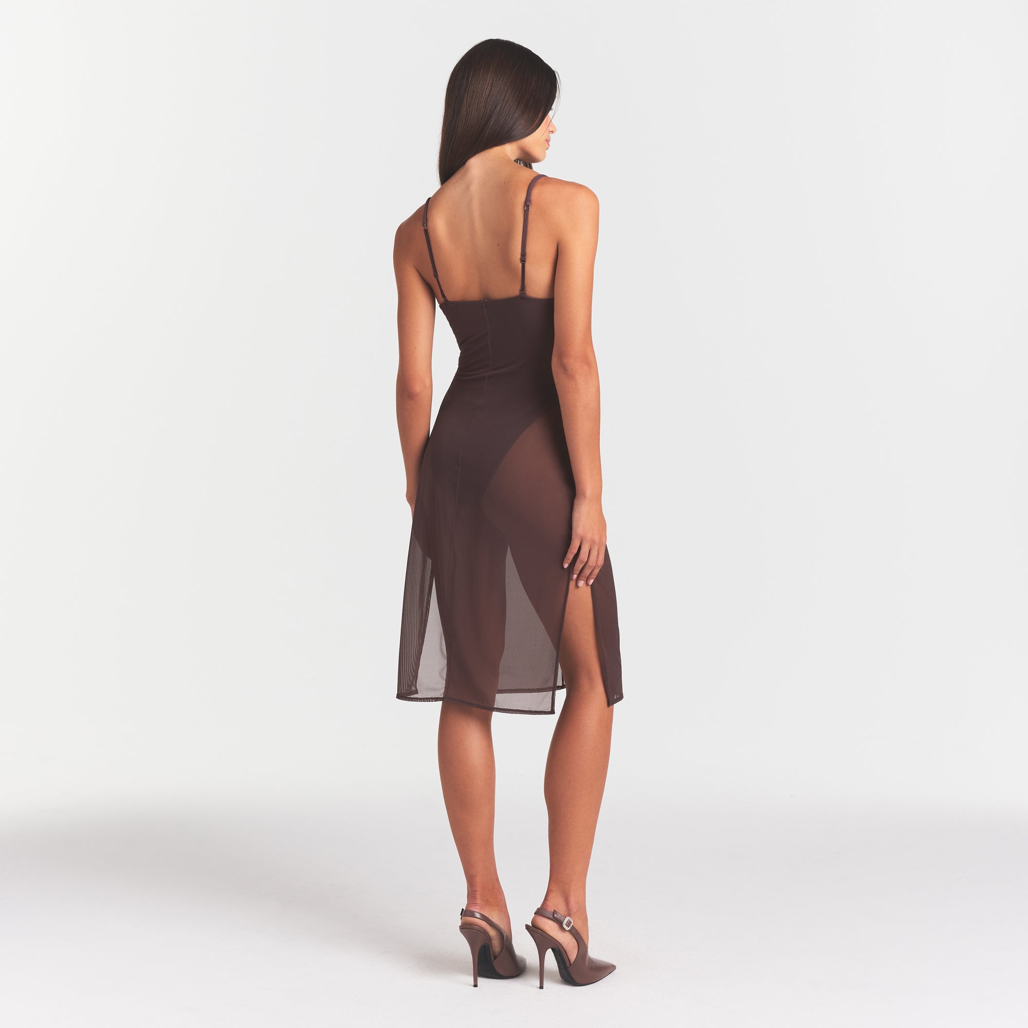 skims body mesh plunge midi dress skims body mesh plunge midi dress