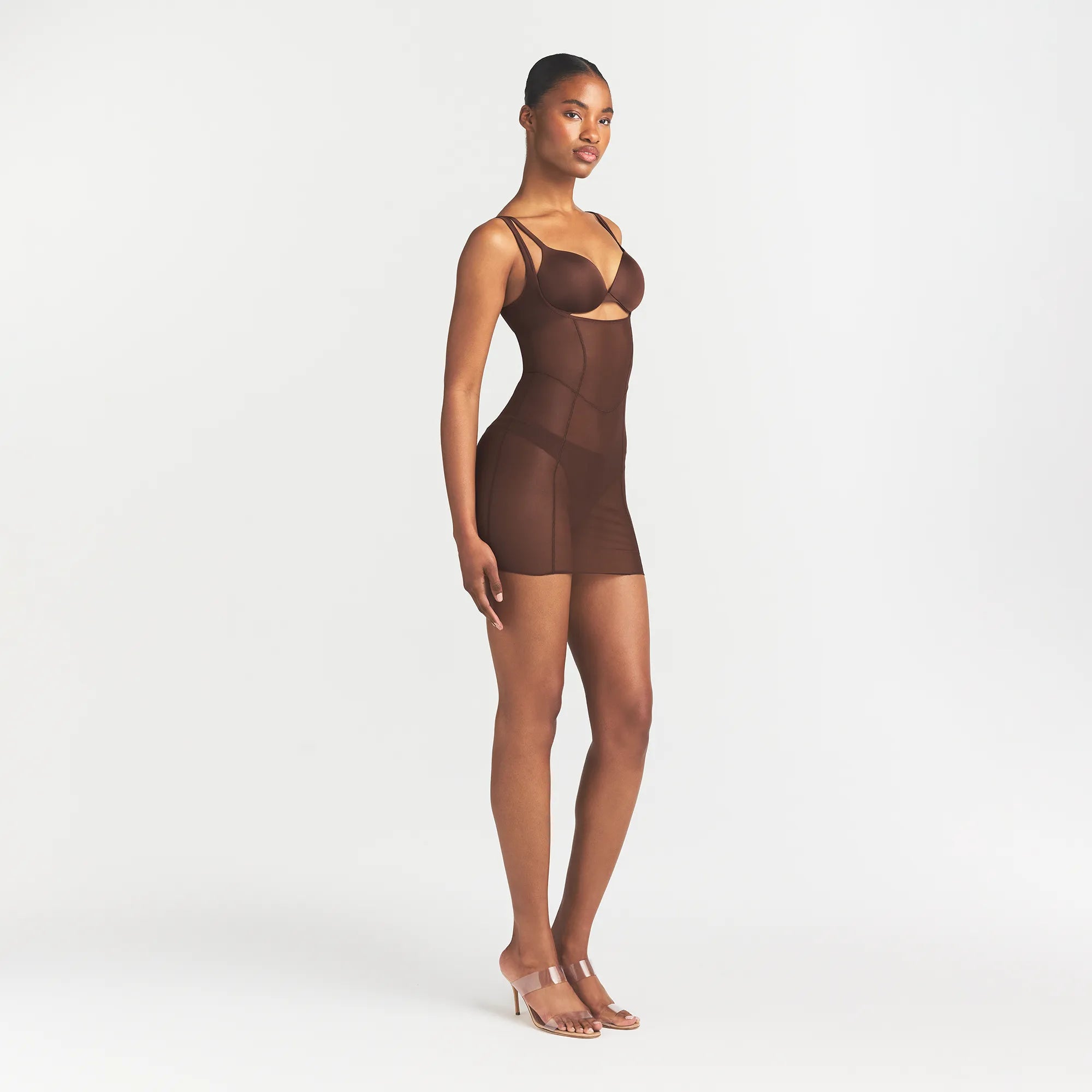 power mesh shapewear open bust slip dress power mesh shapewear open bust slip dress