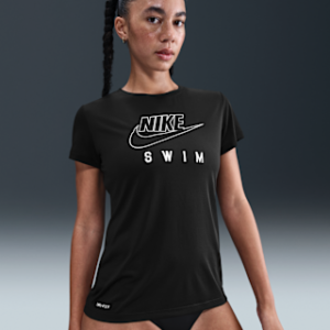 Home nike swim swoosh hydroguard Женский топ с короткими рукавами