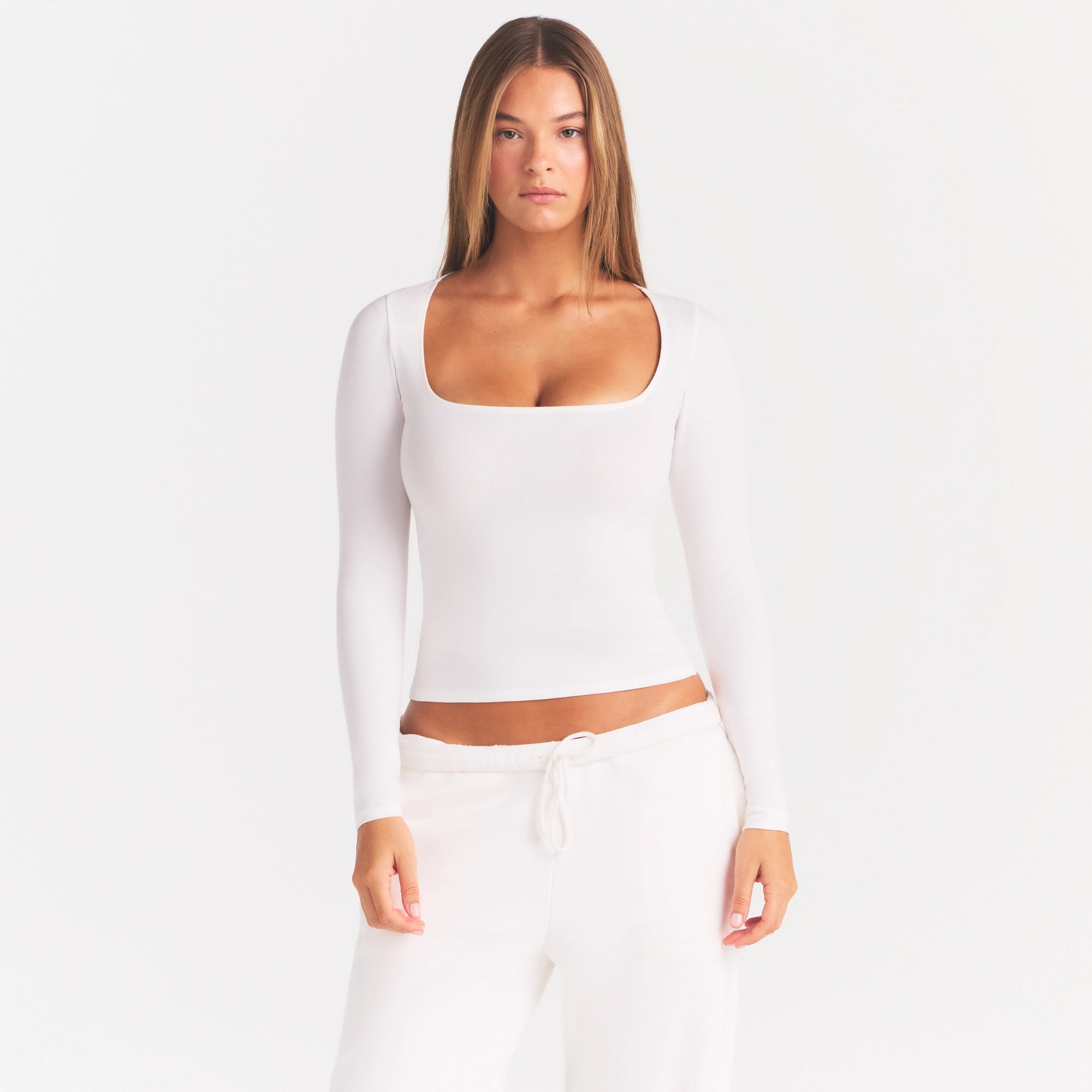 cotton jersey scoop neck long sleeve top cotton jersey scoop neck long sleeve top