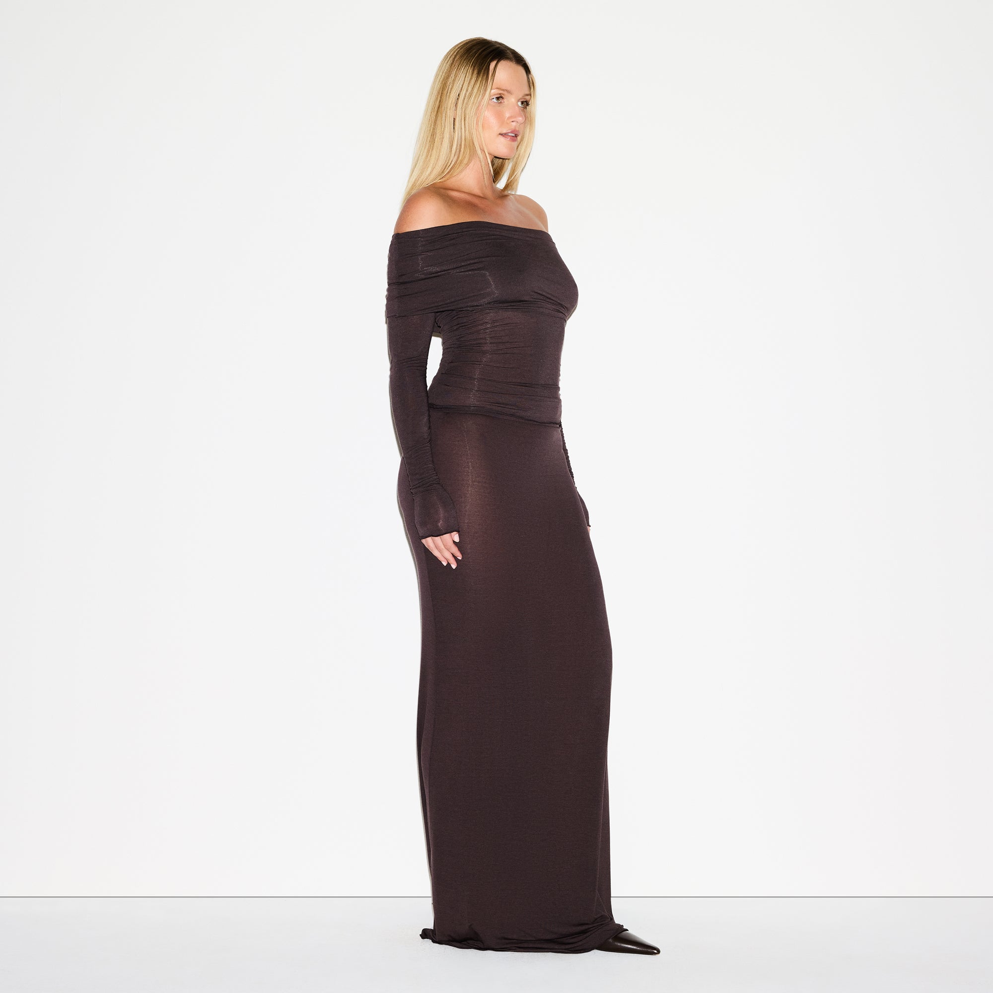 sheer modal off the shoulder top sheer modal off the shoulder top