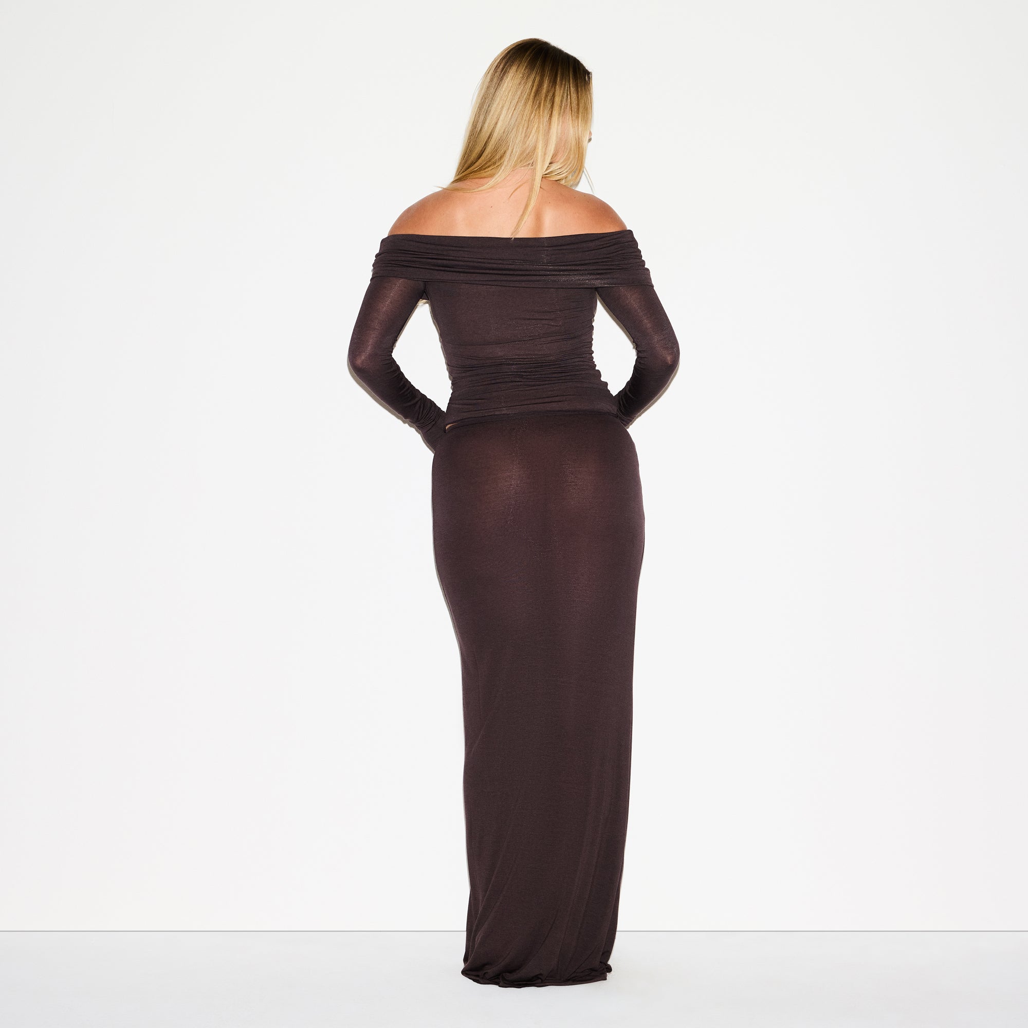 sheer modal off the shoulder top sheer modal off the shoulder top