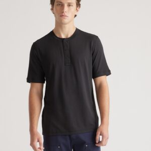 Home Хлопковая модальная футболка henley с короткими рукавами