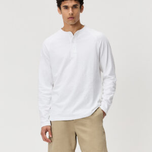 Витрина 100% organic cotton slub long sleeve henley