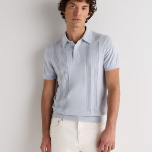 Витрина cotton silk ribbed short sleeve sweater polo