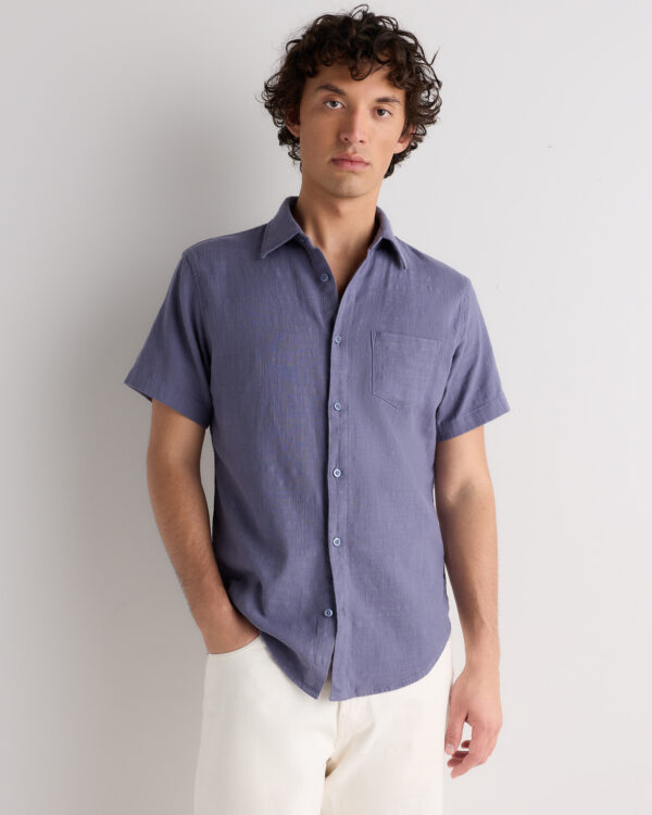 organic cotton stretch selvage short sleeve shirt