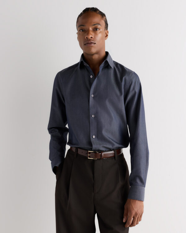 supima cotton herringbone dress shirt