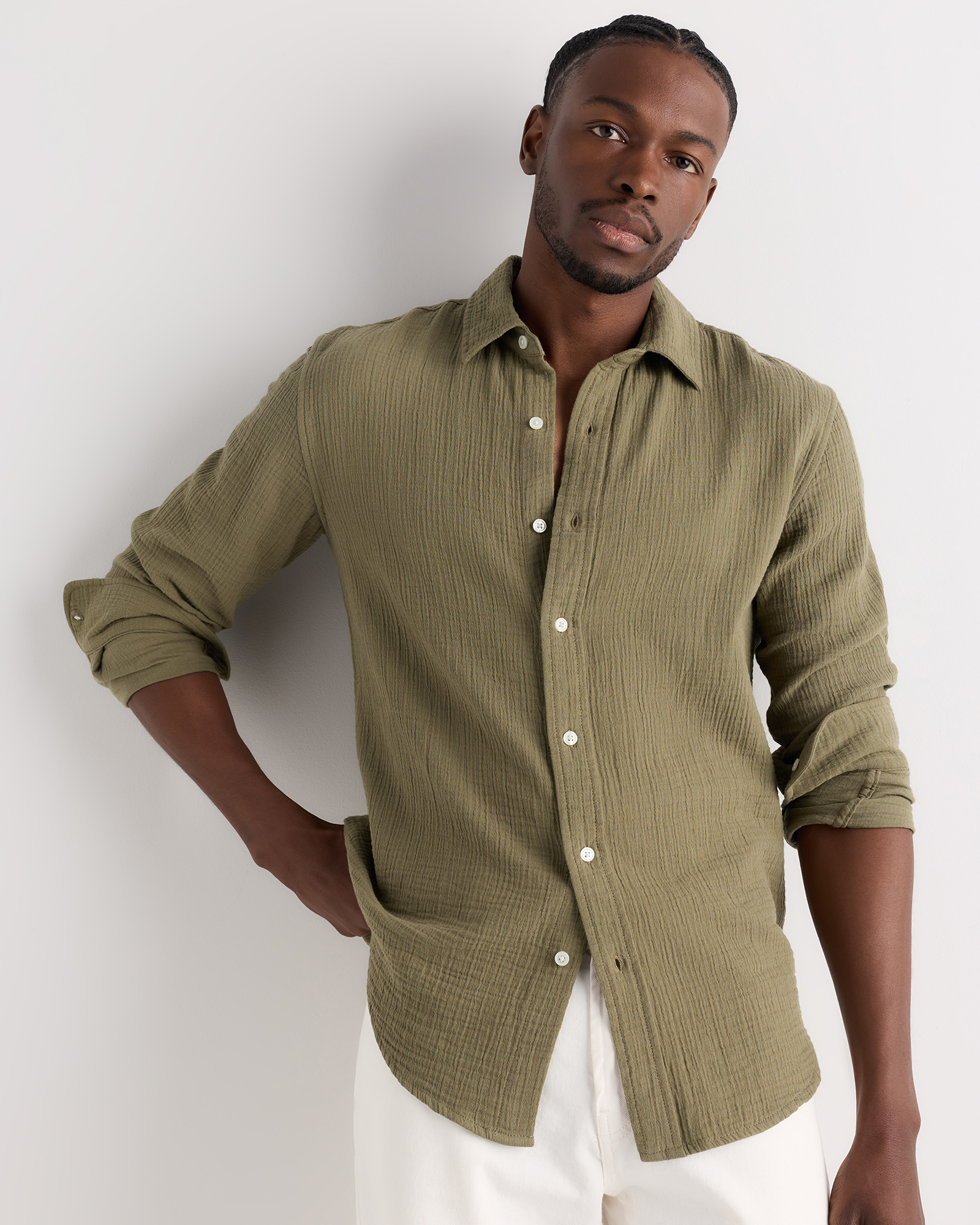 100% organic cotton gauze long sleeve shirt 100% organic cotton gauze long sleeve shirt