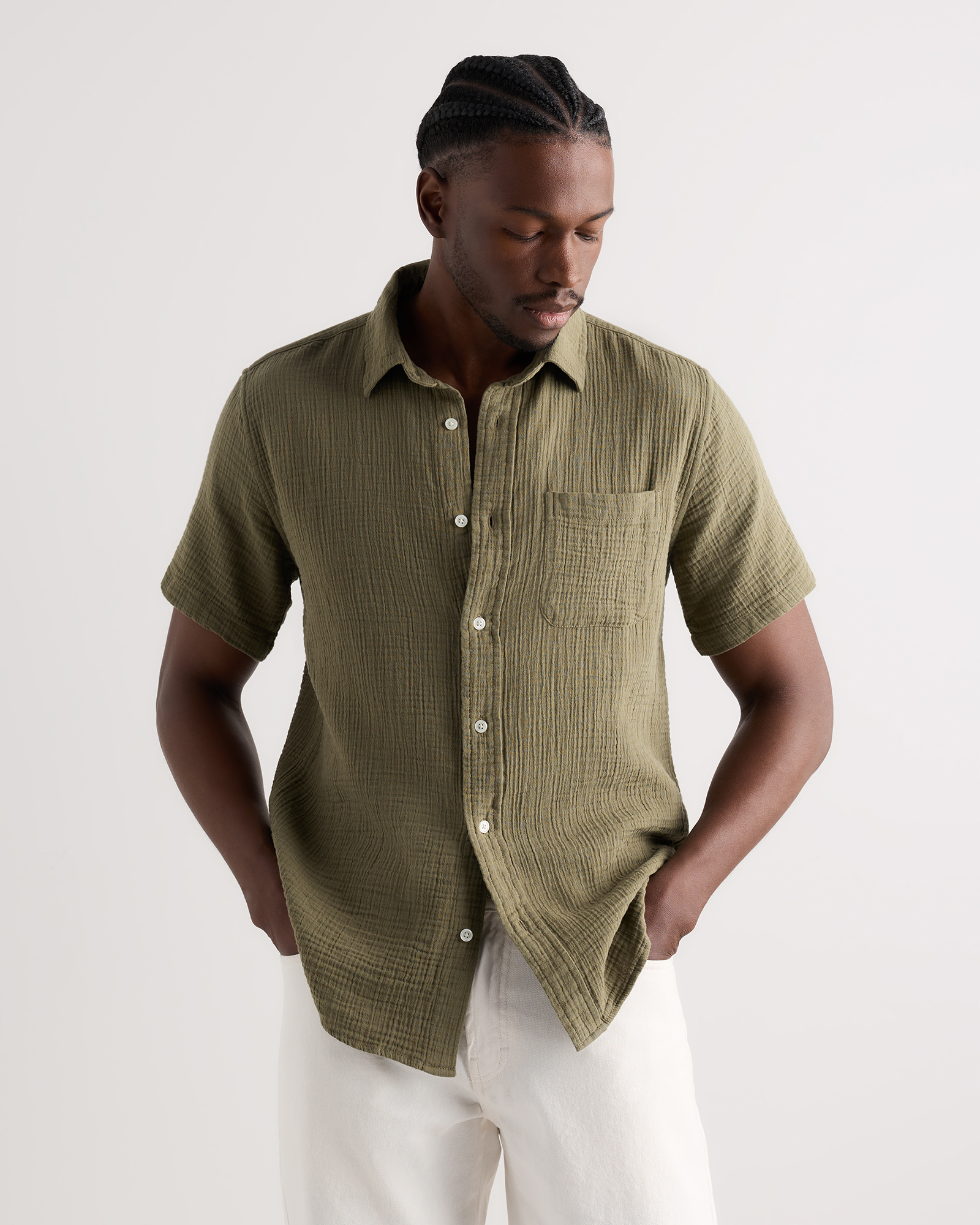 100% organic cotton gauze short sleeve shirt 100% organic cotton gauze short sleeve shirt