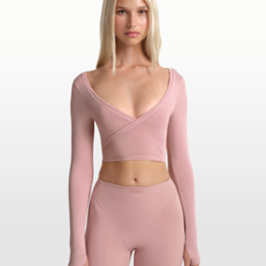 Витрина nikeskims stretch knit Женский топ с длинными рукавами и запахом