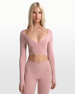 nikeskims stretch knit Женский топ с длинными рукавами и запахом nikeskims stretch knit Женский топ с длинными рукавами и запахом