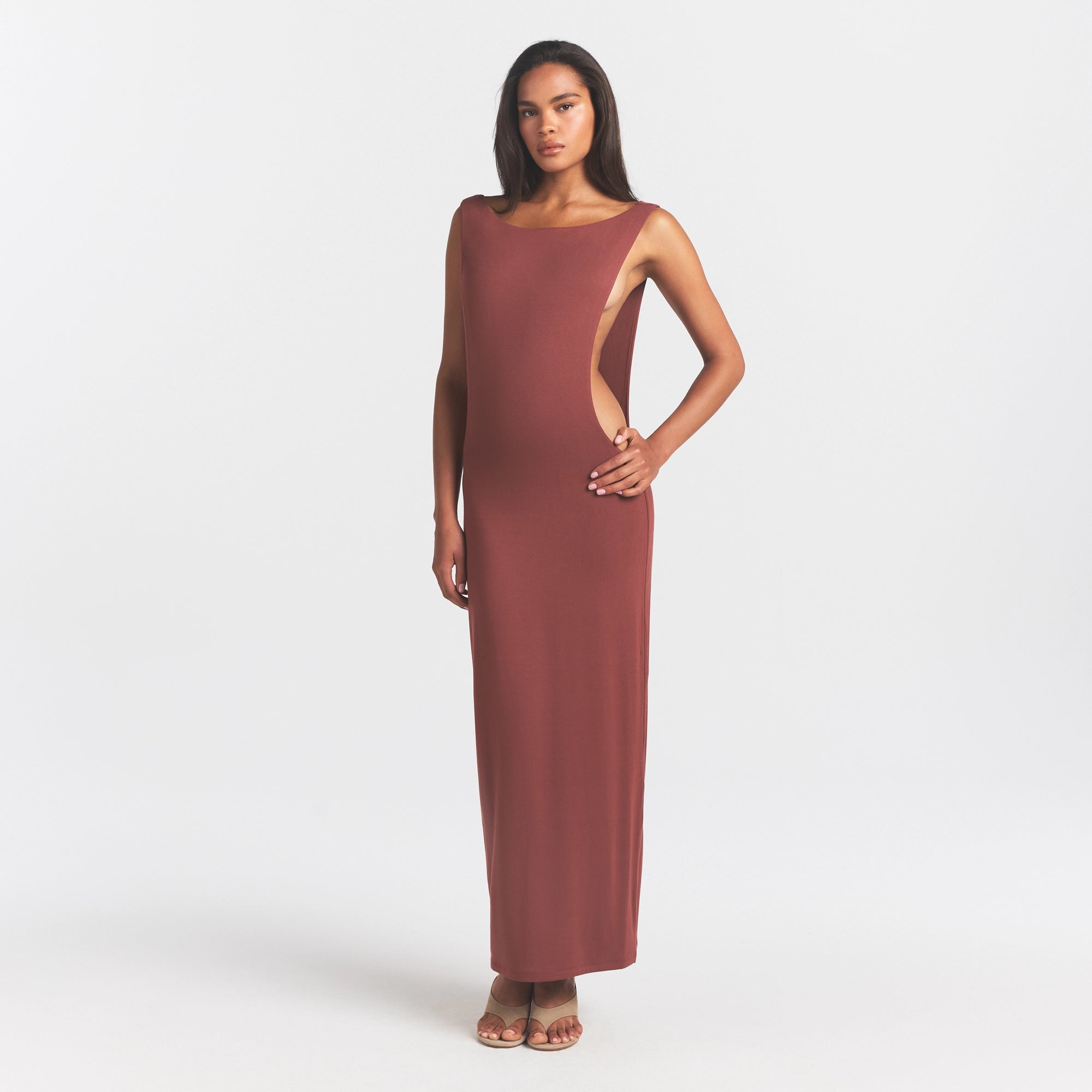 smooth layers cut out long dress smooth layers cut out long dress