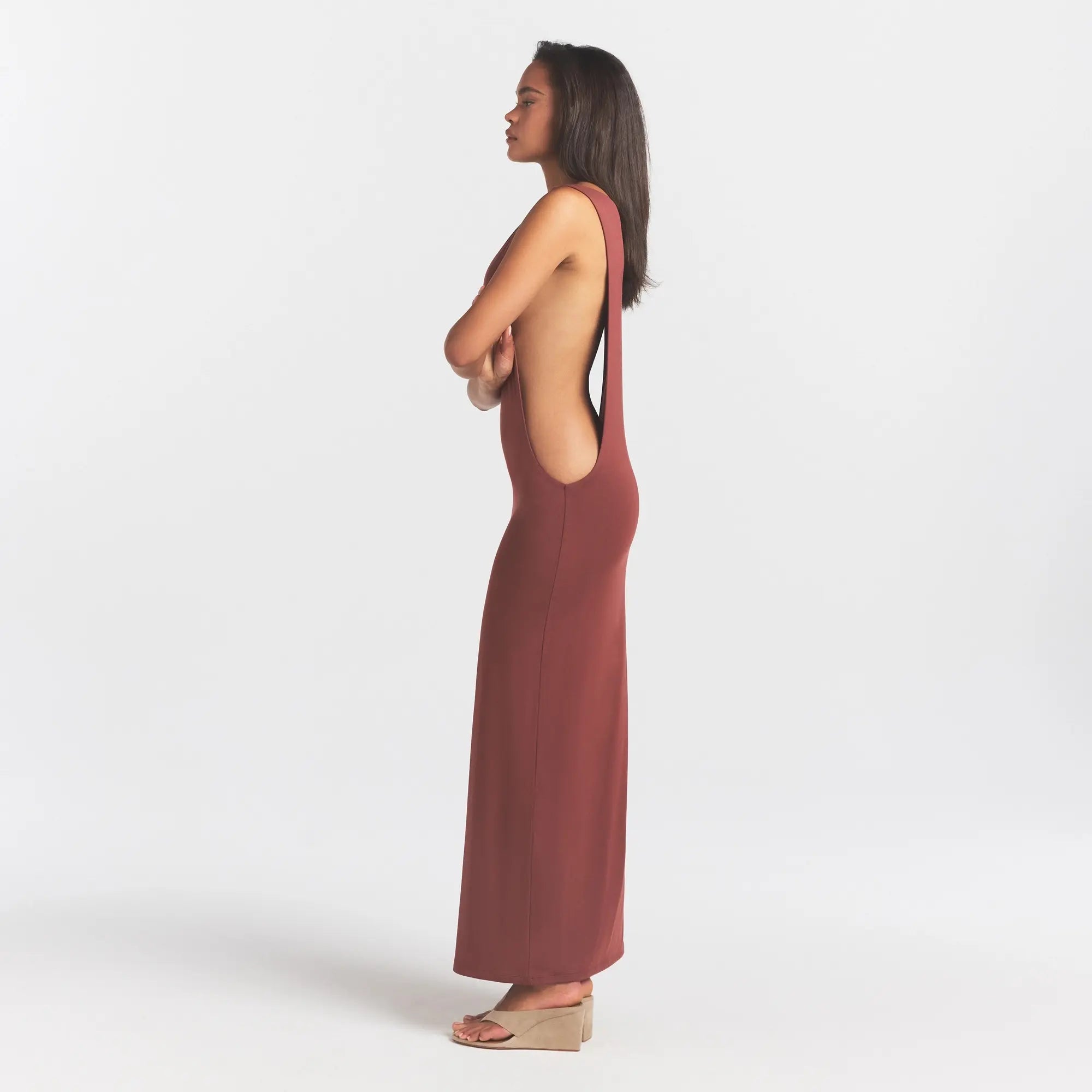 smooth layers cut out long dress smooth layers cut out long dress