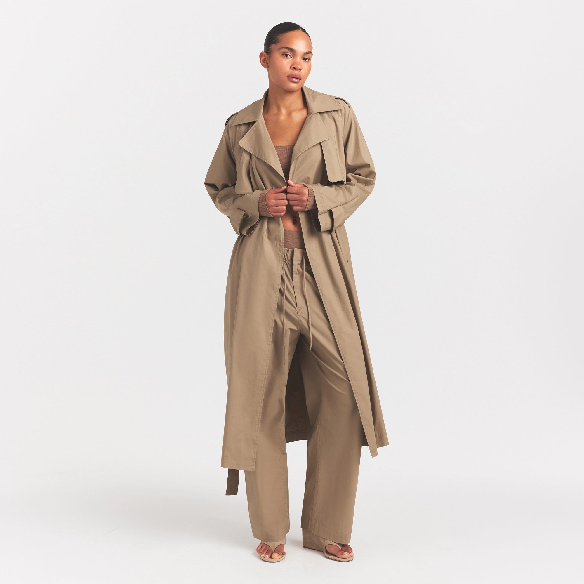 woven cotton oversized trench coat woven cotton oversized trench coat