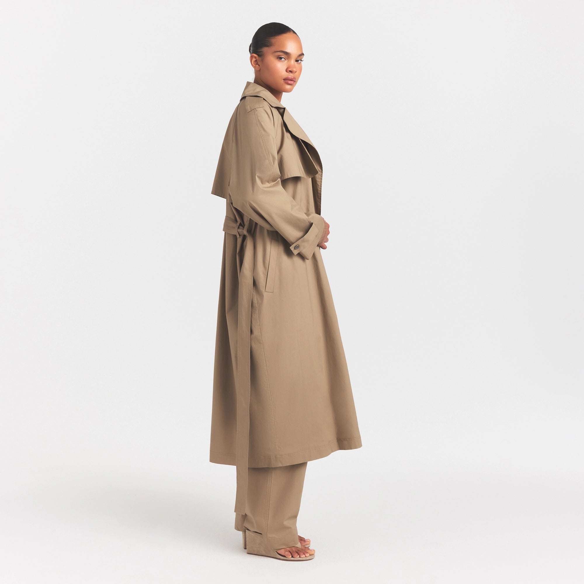 woven cotton oversized trench coat woven cotton oversized trench coat