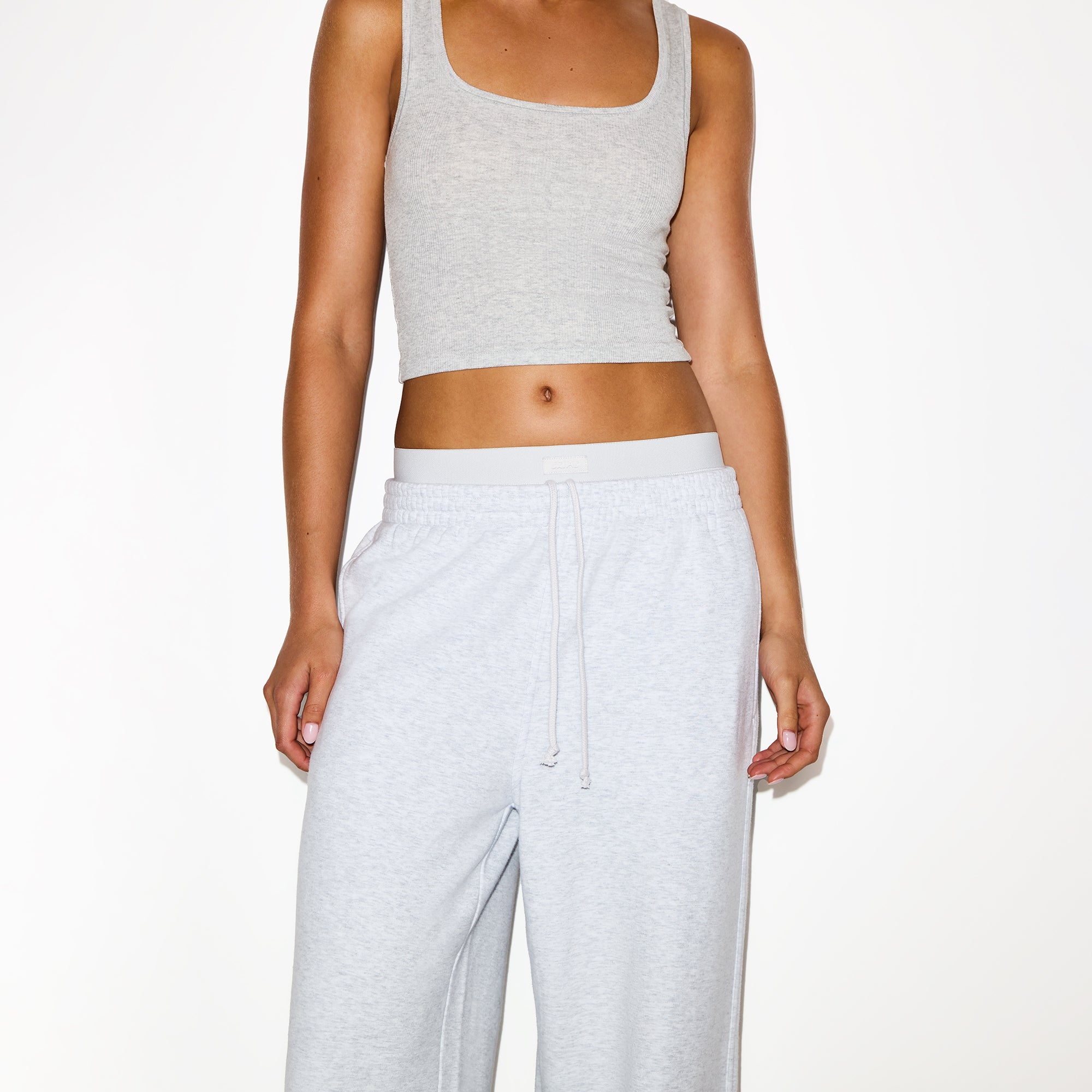 cotton fleece oversized double waistband pant cotton fleece oversized double waistband pant