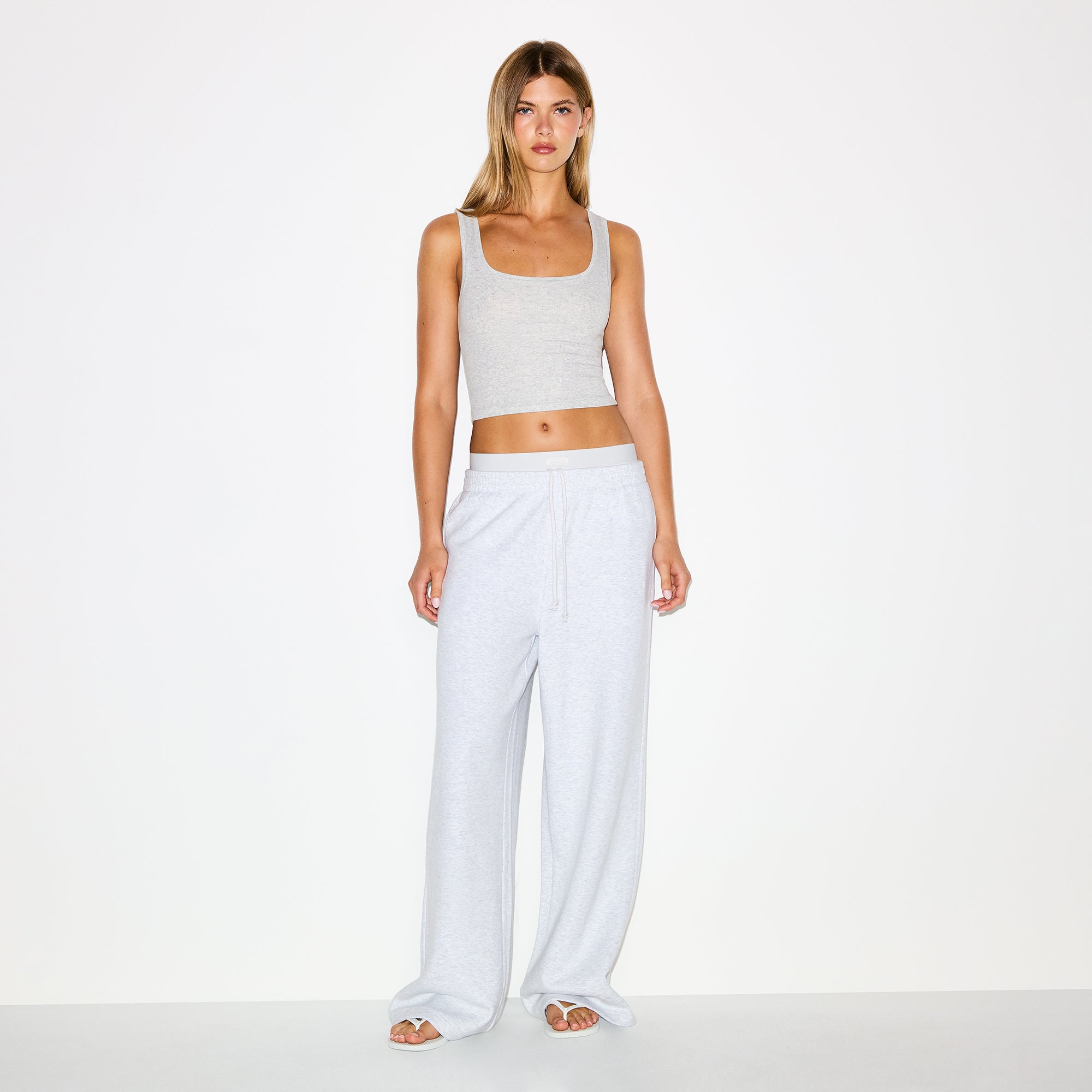 cotton fleece oversized double waistband pant cotton fleece oversized double waistband pant