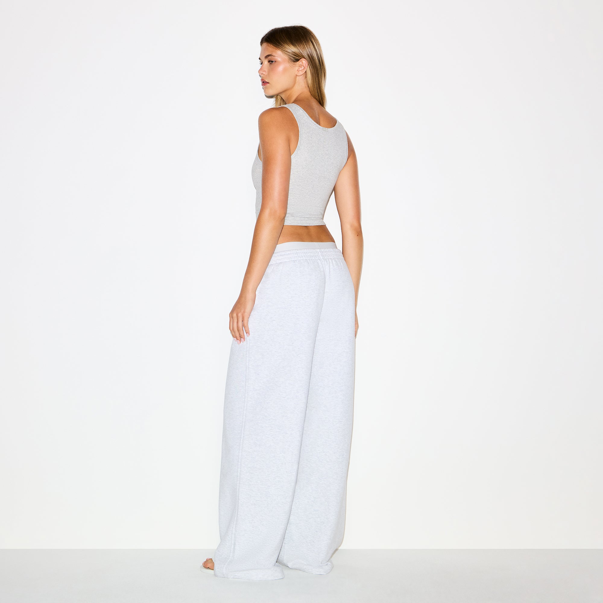 cotton fleece oversized double waistband pant cotton fleece oversized double waistband pant