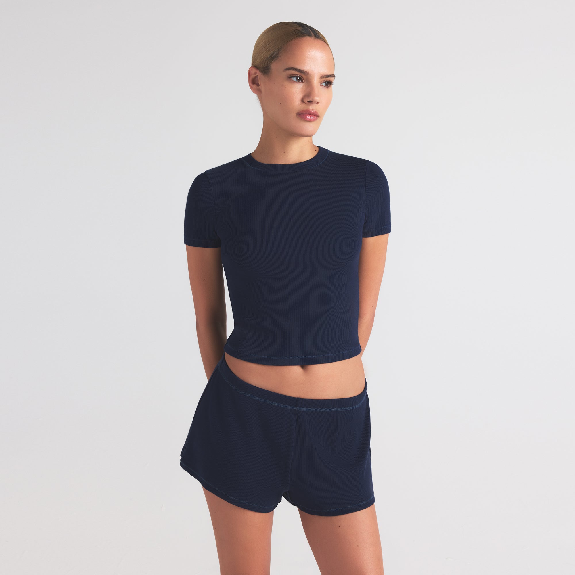 cotton rib loose short cotton rib loose short