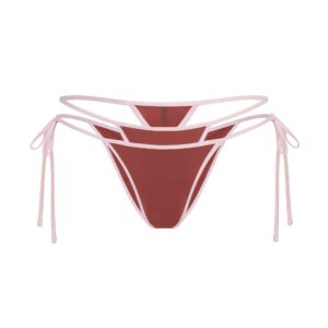 signature swim layered tie side bikini bottom
