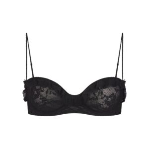 stretch lace ruffle unlined bra