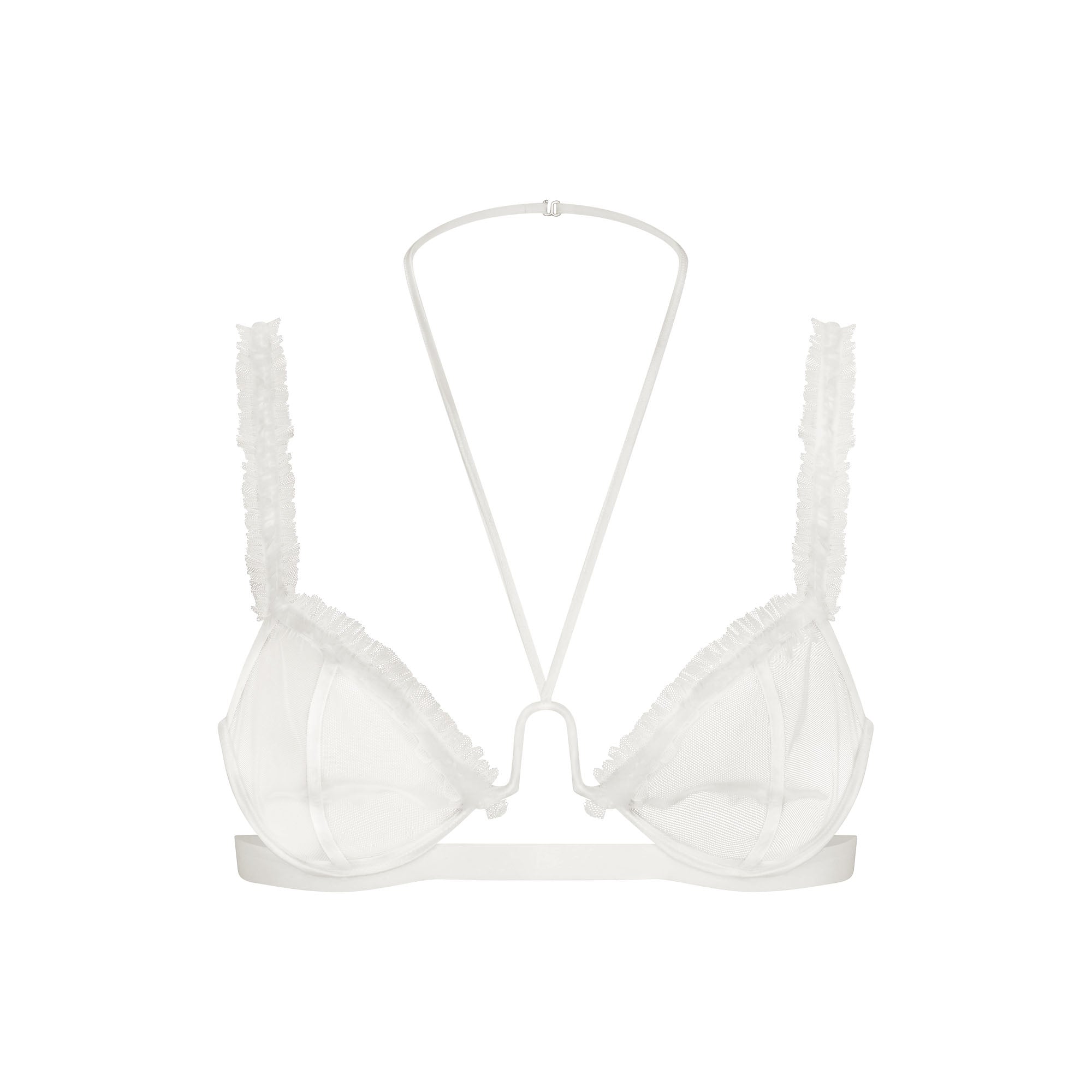 ultra fine mesh ruffle bra ultra fine mesh ruffle bra