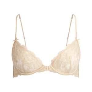embroidered lingerie front close unlined bra